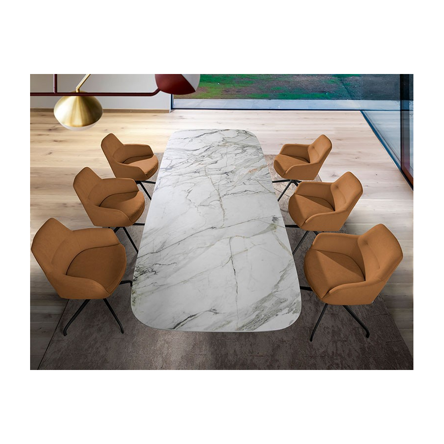 Mesa de comedor con tapa porcelánica Mumm Fix Keramic