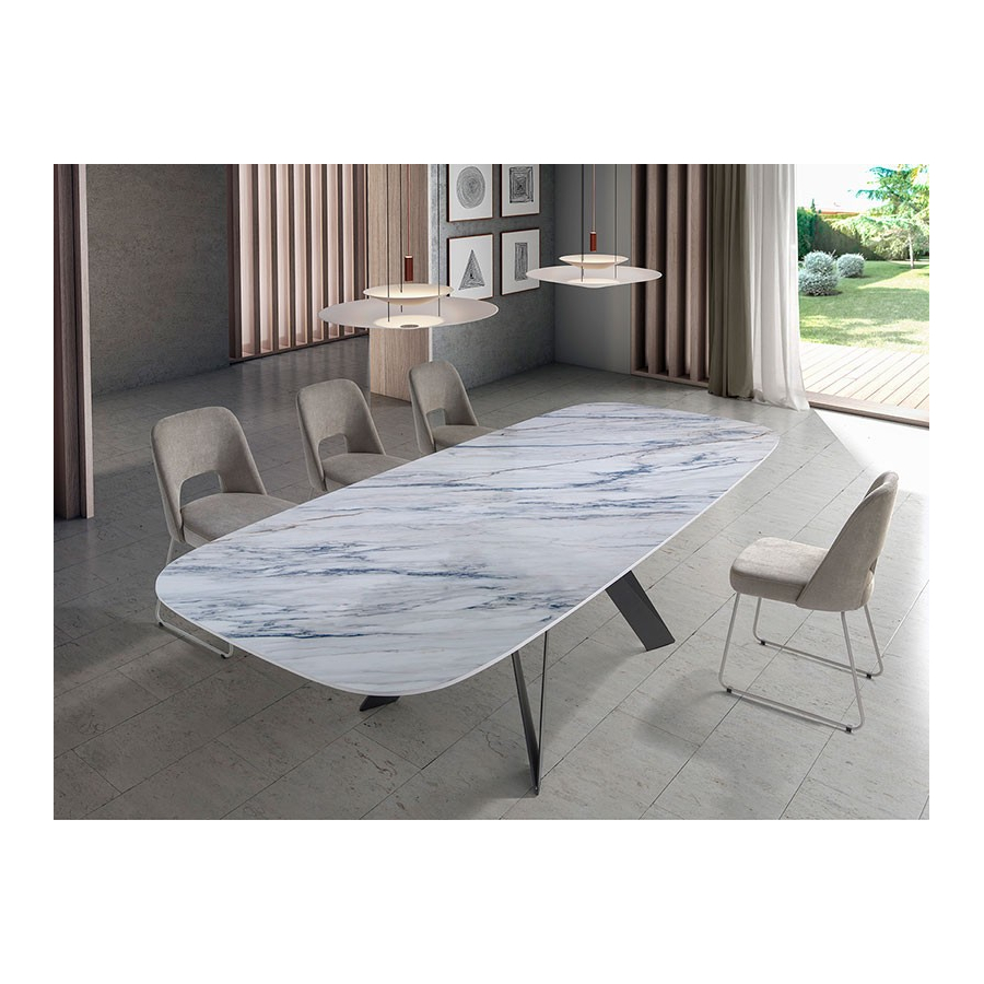Silla comedor tapizada con pata metal Emma C