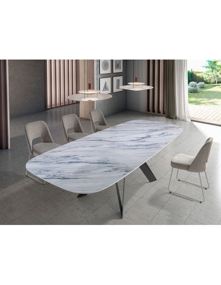 Silla comedor tapizada con pata metal Emma C