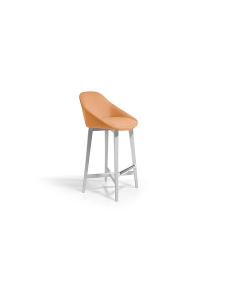 Taburete con patas de madera y asiento tapizado Chiara