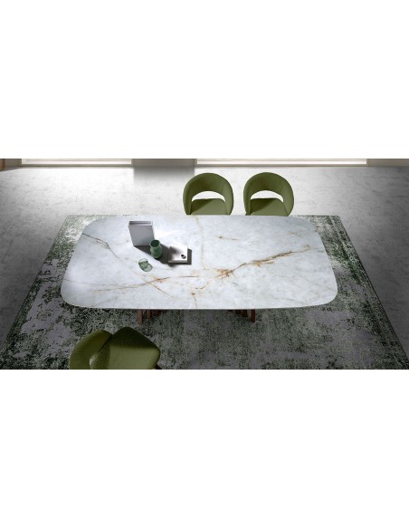 Silla comedor Ozzy con tapizado en tela verde