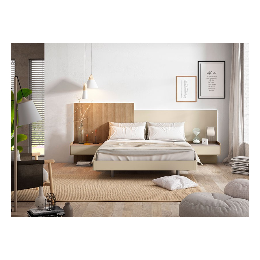 Dormitorio moderno Dylan 2 con mesitas de noche colgadas