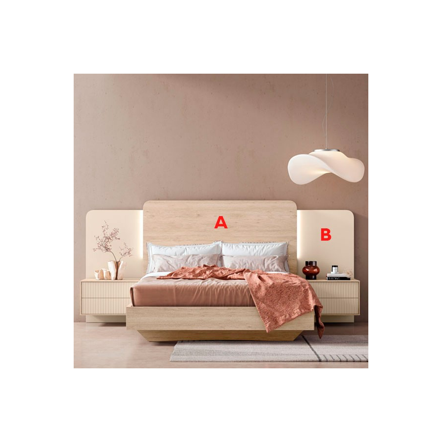 Dormitorio Bono 1 con cabezal iluminado