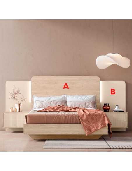 Dormitorio Bono 1 con cabezal iluminado