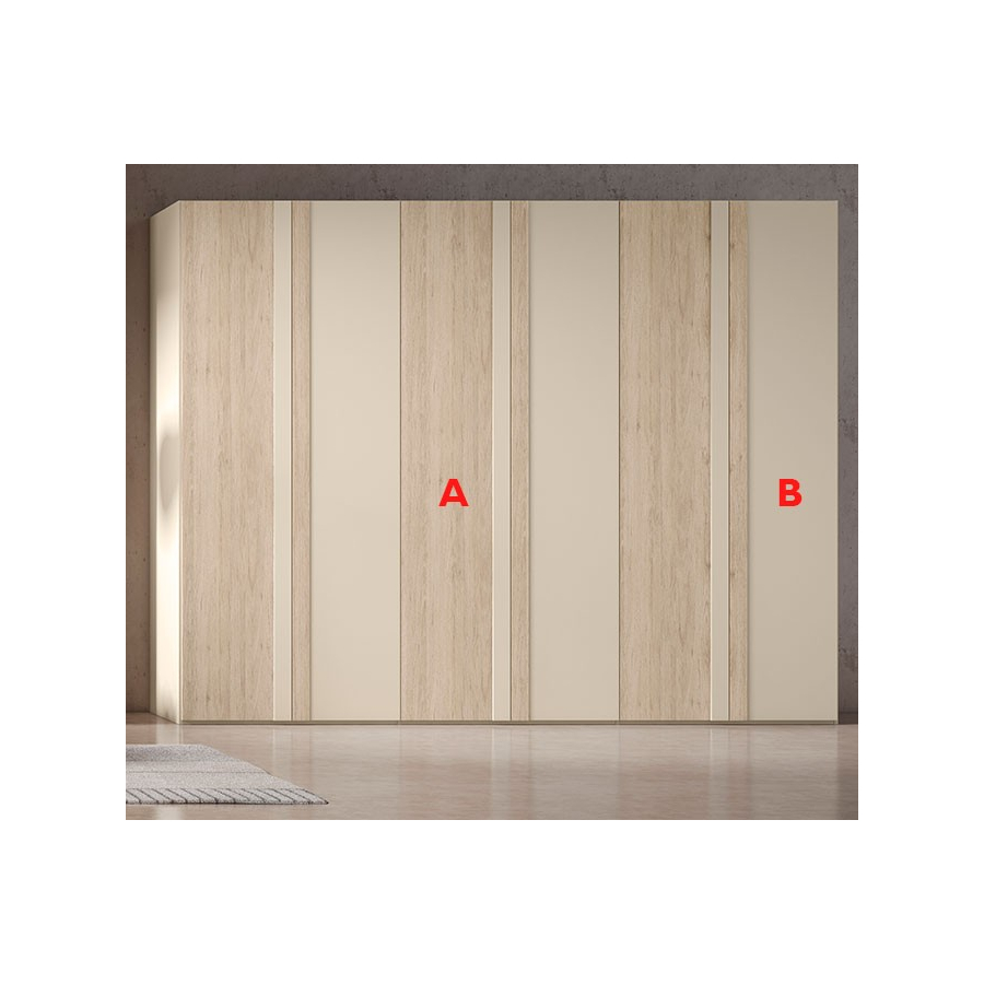 Armario bicolor seis puertas batientes