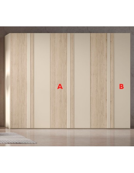 Armario bicolor seis puertas batientes