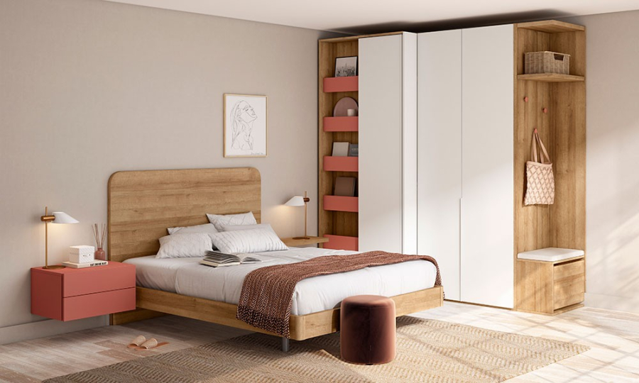 Dormitorio matrimonio moderno melamina