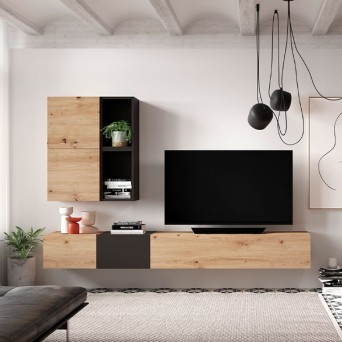 Composición de salón 408, acabado artisán y ebano