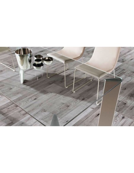 Mesa de comedor con estructura de aluminio