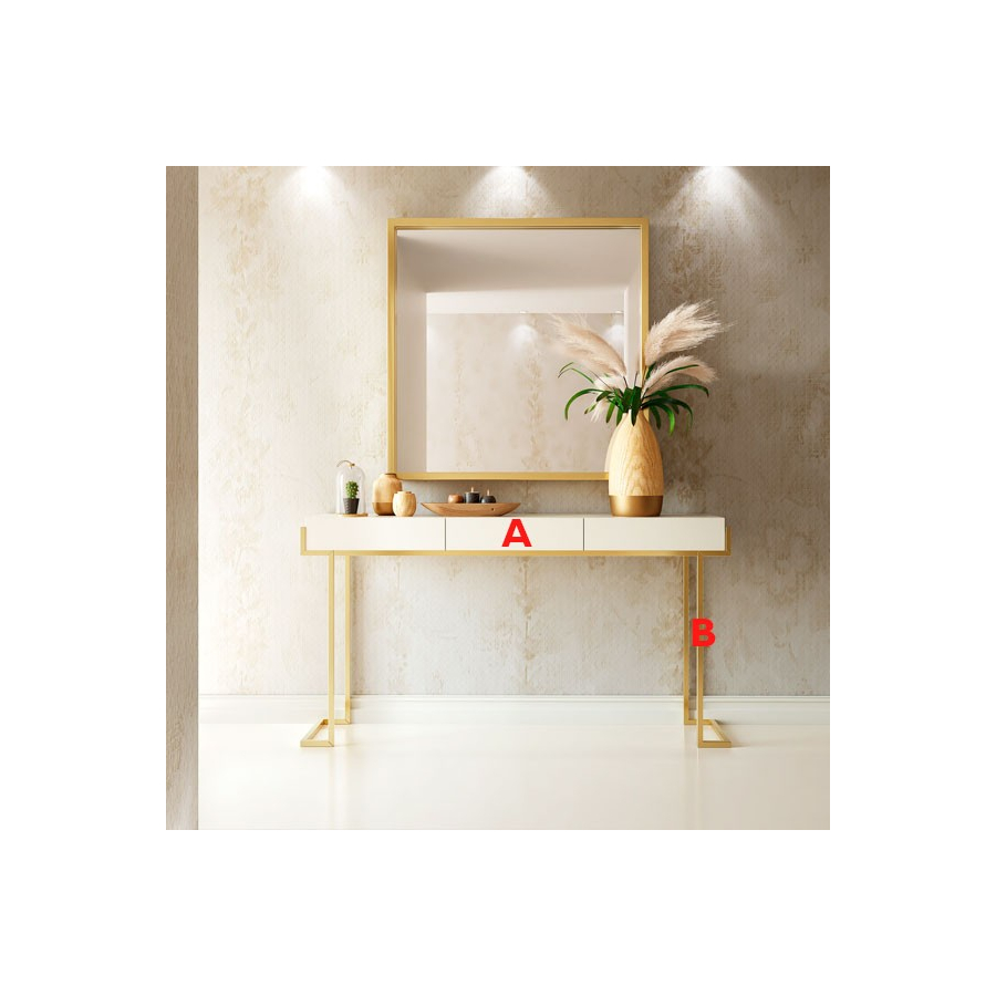 Recibidor blanco y dorado de la colección Imperium de Franco Furniture, con más opciones de personalización