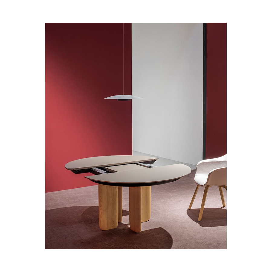 Mesa comedor redonda extensible Pala