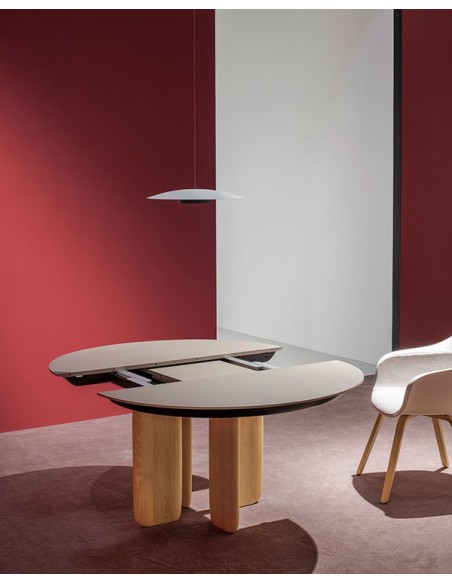 Mesa comedor redonda extensible Pala