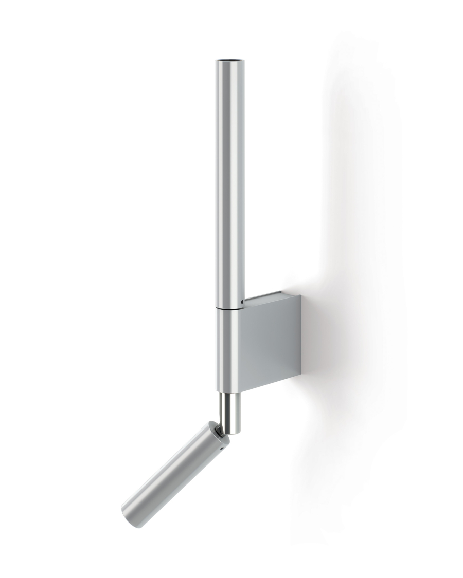Aplique de pared Canut, de Estiluz, con brazo fijo y brazo orientable, acabado níquel
