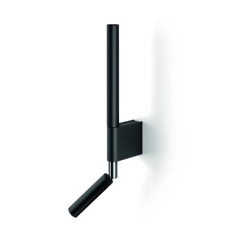 Aplique de pared Canut, de Estiluz con brazo fijo y brazo orientable, acabado negro mate
