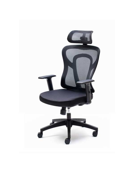 Silla de oficina Cali con respaldo alto y cabecero regulable