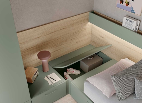 Dormitorio juvenil con almacenaje