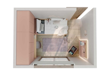 Dormitorio juvenil 8m²