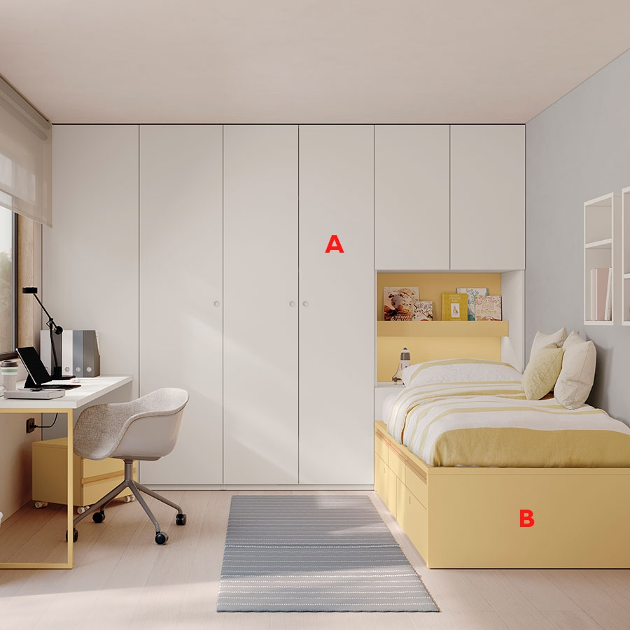 Personalización de acabados para dormitorio juvenil