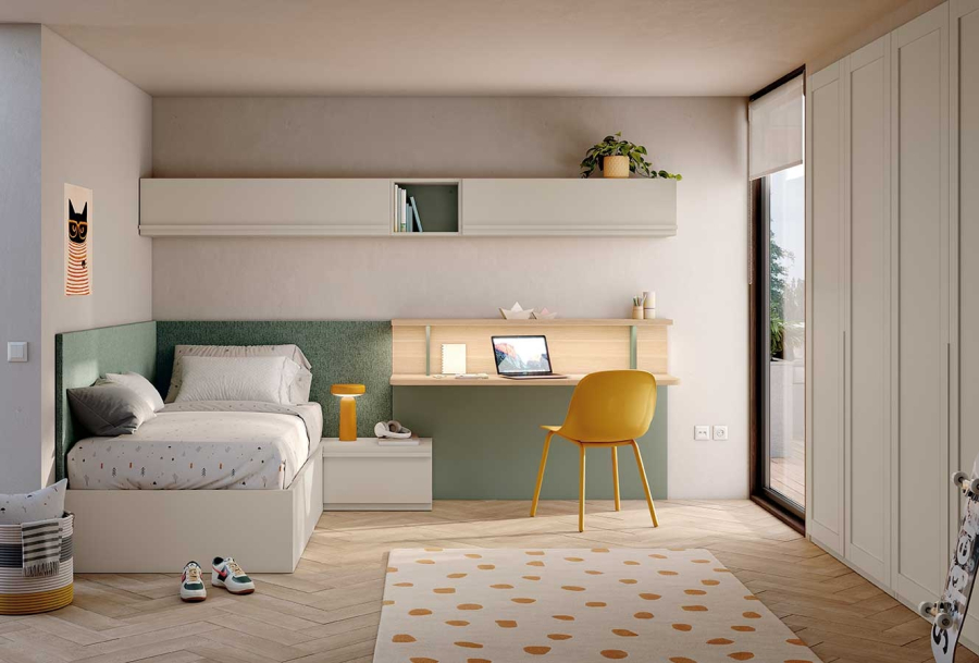 Dormitorio juvenil con escritorio