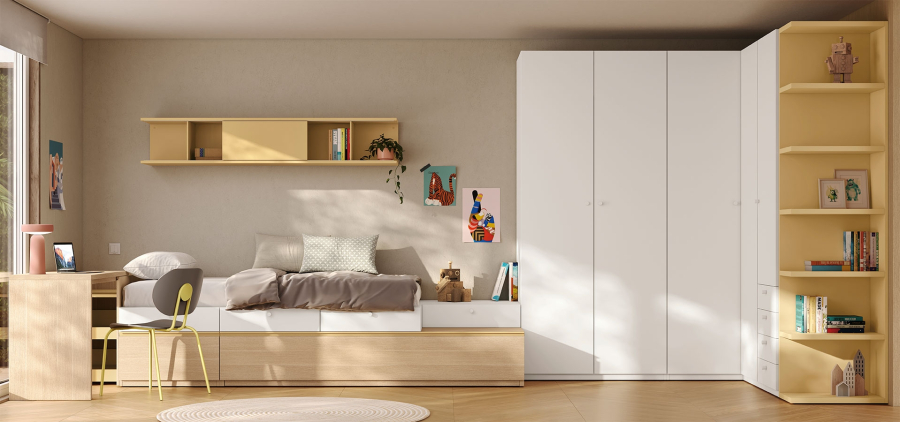 Dormitorio juvenil fresco