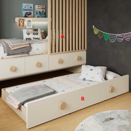 Dormitorio juvenil con cama nido Flow Jotajotape