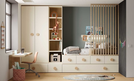 Habitación juvenil con cama nido