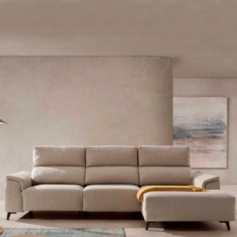 Chaiselongue deslizante Bross tapizada en tela y personalizable de estilo contemporáneo