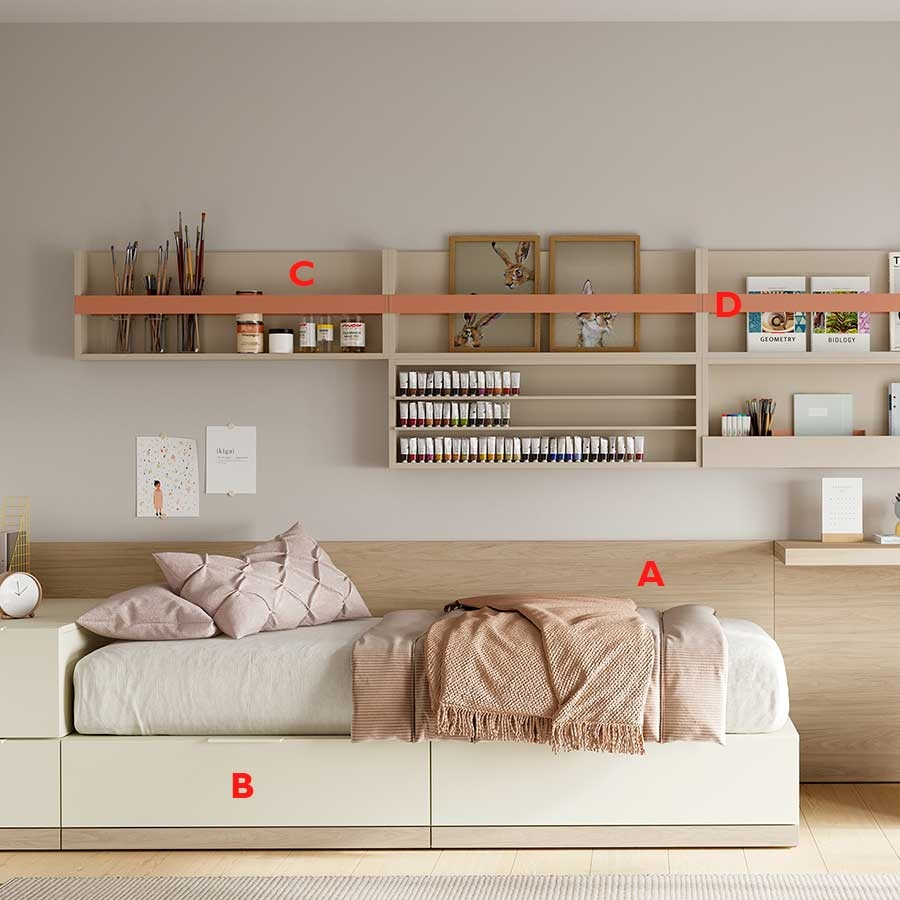 Dormitorio juvenil Flow 8 | Jotajotape en Muebles Lara