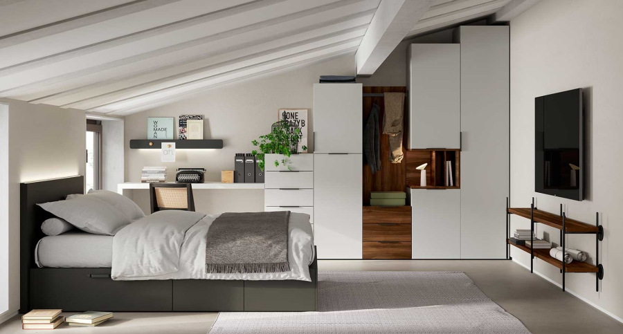 Dormitorio juvenil con cama de matrimonio Jotajotape