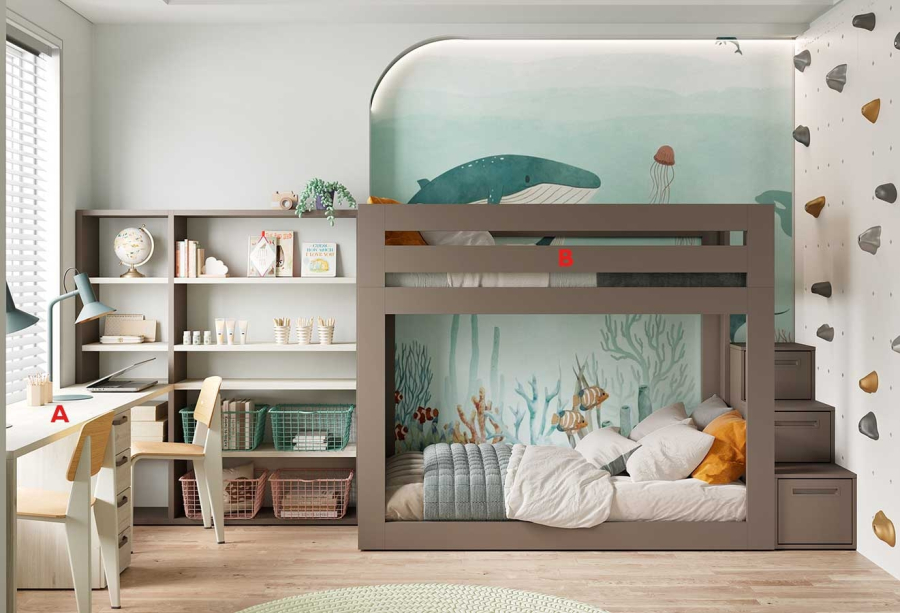 Habitación juvenil con litera