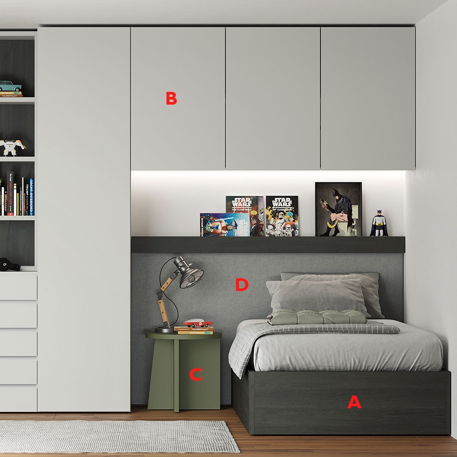 Dormitorio juvenil fabricado en melamina
