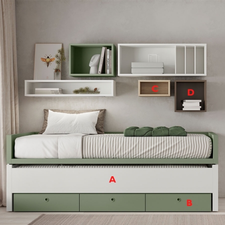 Dormitorio juvenil compacto Flow