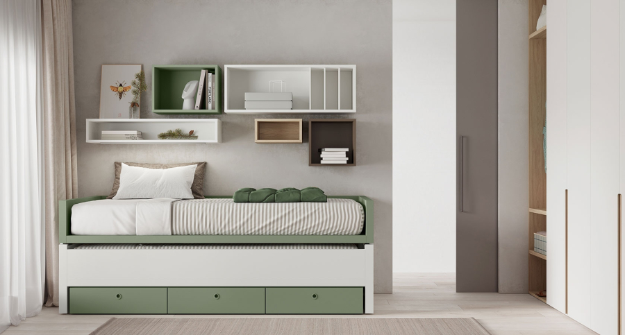Habitación juvenil con cama nido de la firma Jotajotape