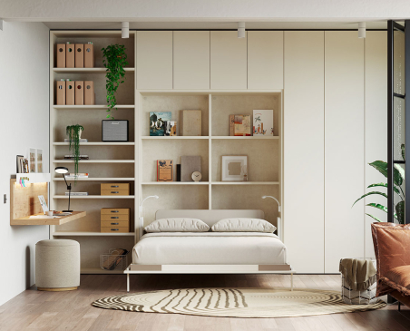Dormitorio matrimonio con cama abatible vertical