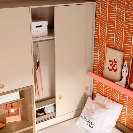 Habitación juvenil completa con armario