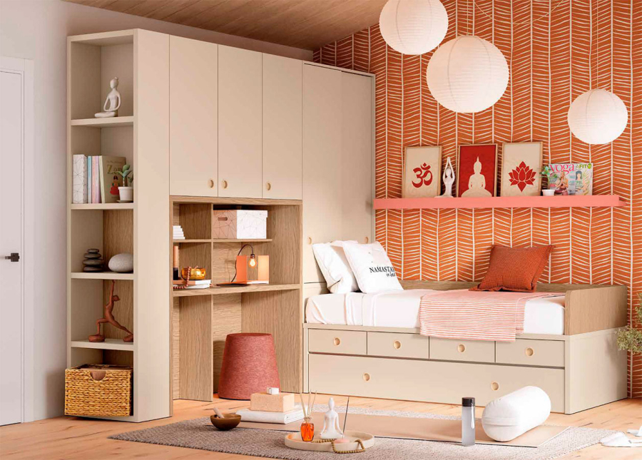 Habitación juvenil con cama nido y cajones Muebles Ros