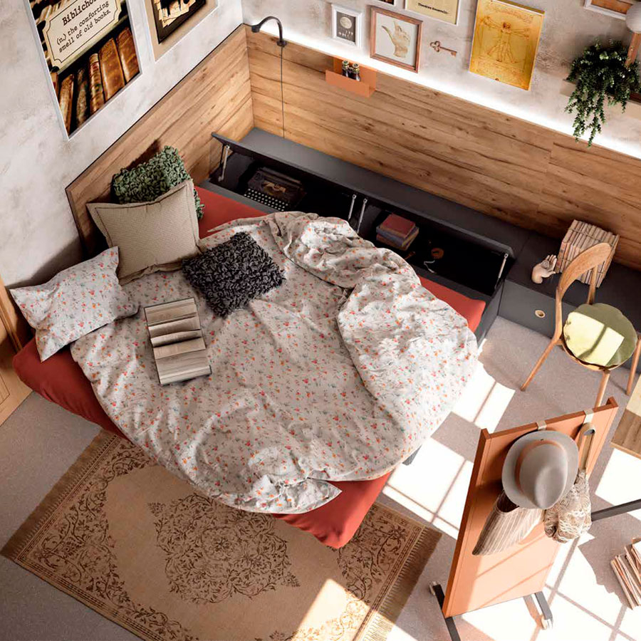 Dormitorio modular juvenil con escritorio