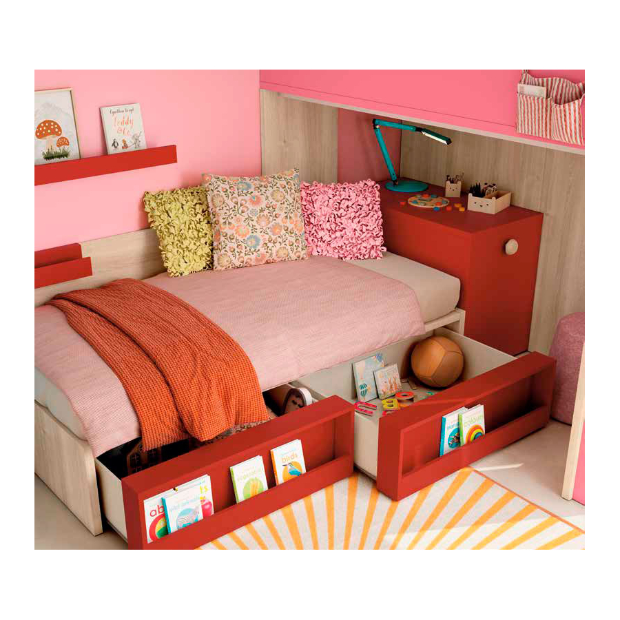 Cama con cajones para habitación juvenil