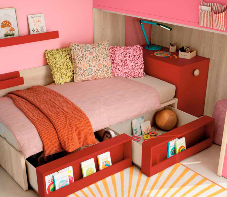 Cama con cajones para habitación juvenil