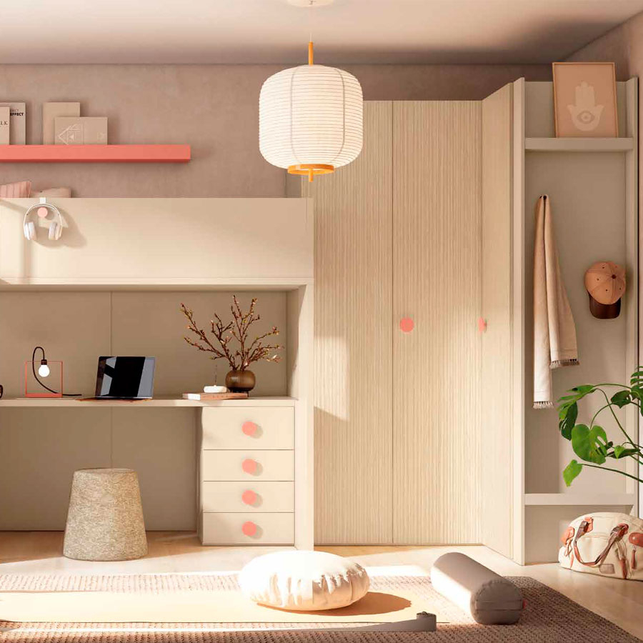 Habitación juvenil con litera Delulu