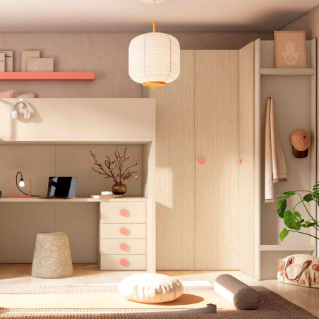 Habitación juvenil con litera Delulu