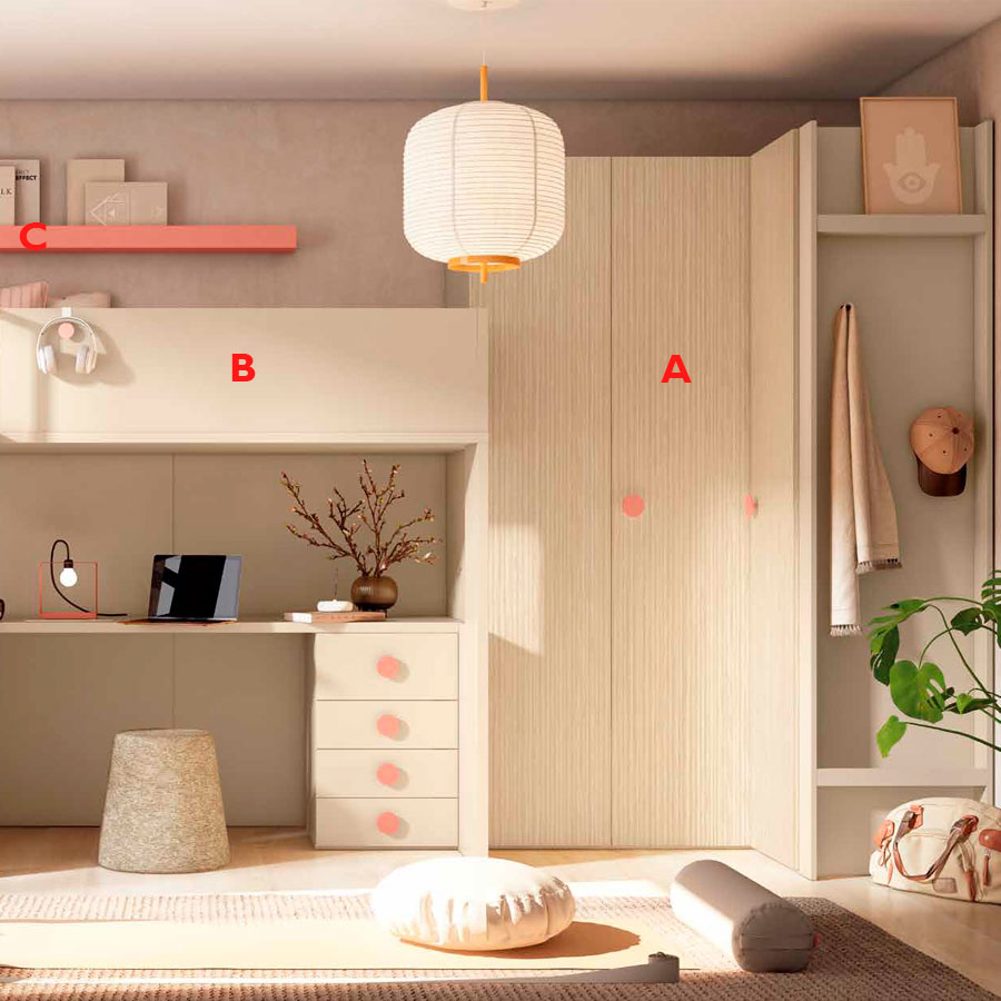 Dormitorio juvenil Delulu 46 | Muebles Ros en Muebles Lara