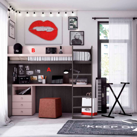 Dormitorio juvenil con escritorio