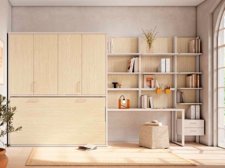 Habitación juvenil moderna con cama abatible