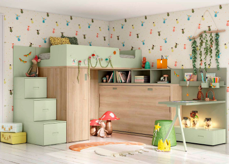 Habitación juvenil con litera Muebles Ros