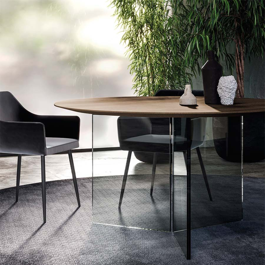 Mesa Round Manhattan pata cristal