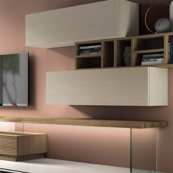Composición de salón L27, de Devina Nais, en madera maciza de roble y chapa de madera 2