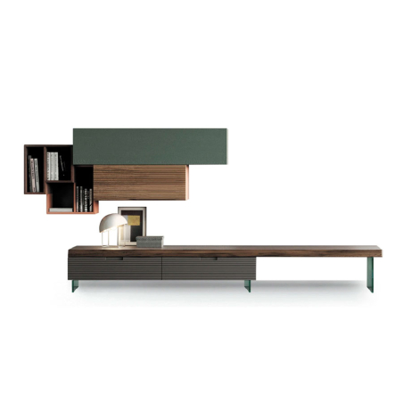 Composición de salón L22 de Devina Nais, en madera maciza de roble y chapa de roble