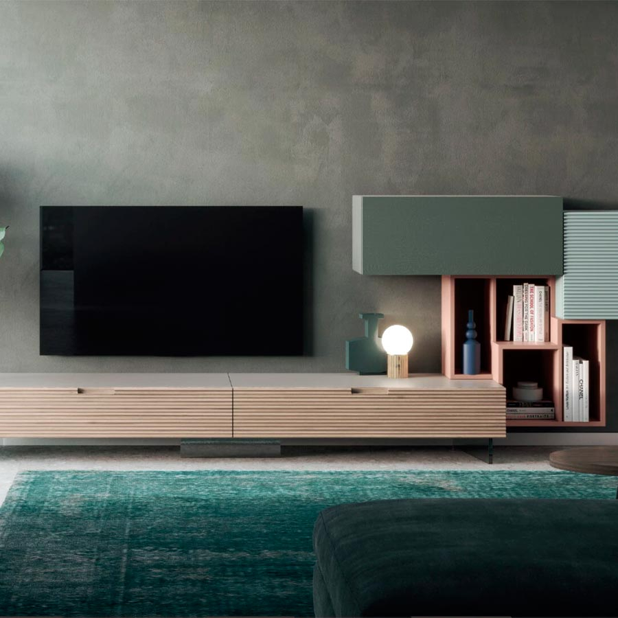 Composición de salón L21 de Devina Nais, en madera maciza de roble