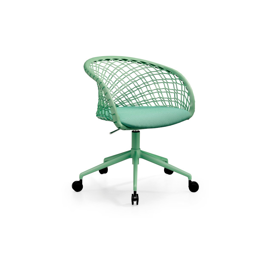 Silla P47 de Midj con ruedas en color verde